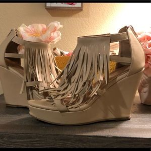 Fantastic fun 4 inch leather fringe wedges